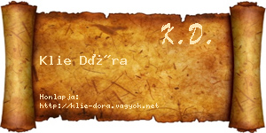Klie Dóra névjegykártya